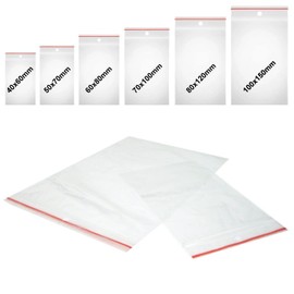 600 x Ziplock Bags Set with 6 Sizes, 100 Pieces Each | Slide Lock Bags 45 mµ | Zip Lock Bags | Quick Release Bags | Zip Closure Bags | Poly Bag