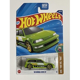 Hot Wheels '90 Honda Civic EF, Green, 70s vs 90s Collection, 1/10