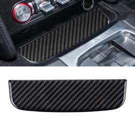 MICOOS Car Carbon Fiber Rear Storage Box Cover Interior Trim Decoration Accessories for Ford Mustang 2015 2016 2017 2018 2019 2020 Black