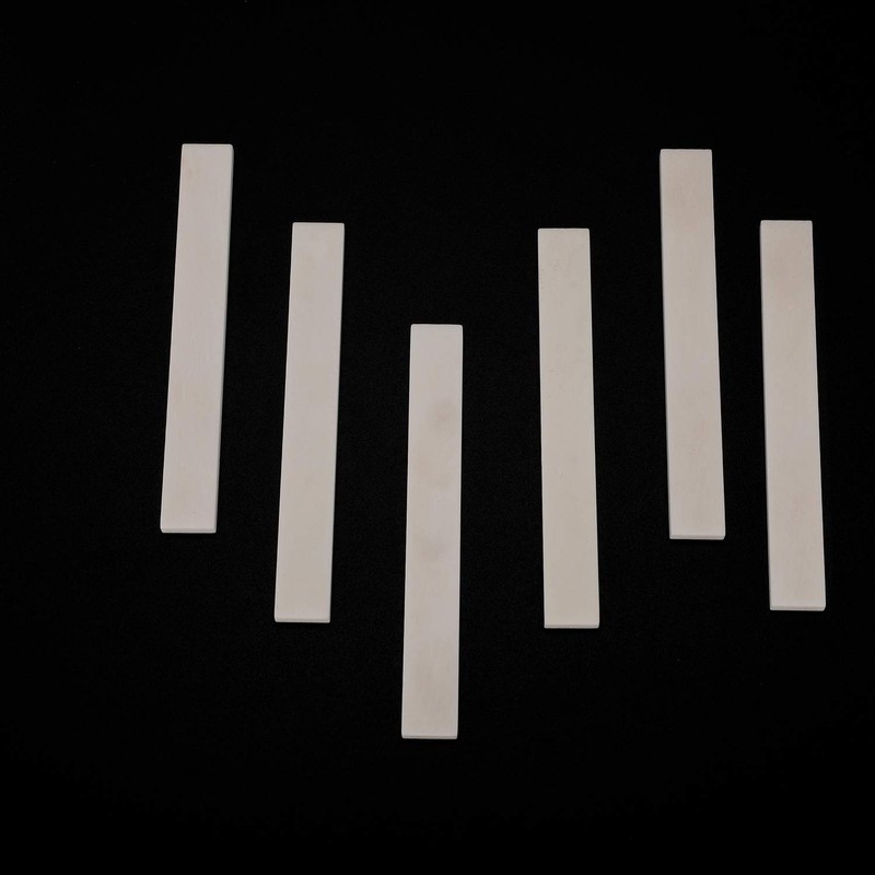 Alnicov 6Pcs Acoustic Guitar Bone Blanks Saddle,Guitar Bridge Saddle Blank