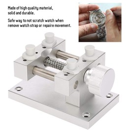 Adjustable Watch Case Holder, Metal Wristwatch Repairing Open Case Holder Watch Strap Remover Base Movement Repair Tool Watchmaker Tool (White)