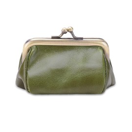Kaaipee Coin Purse Genuine Leather Coin Case for Men and Women, green