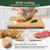 Kikcoin Bamboo Cutting Board Set with Defrosting Tray, Wood Cutting