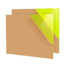Green Acrylic Sheet 12" x 16" x 1/8", 2 Pack UU&FIL Fluorescent Colored Cast Plexiglass Sheets for Laser Cutting, DIY Display Projects, Wall Decor, Signs, Crafts, Easy to Cut and Engrave