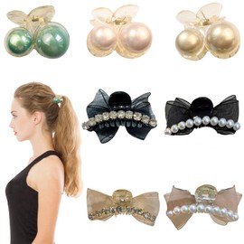 Traziewell Small Hair Clips 7 Pcs Elegant Hair Accessories Fashion Hair Claws Pins Clamps for Girls Women Claw Clips for Thick Hair Aesthetic Lladies Hair Accessories 2613