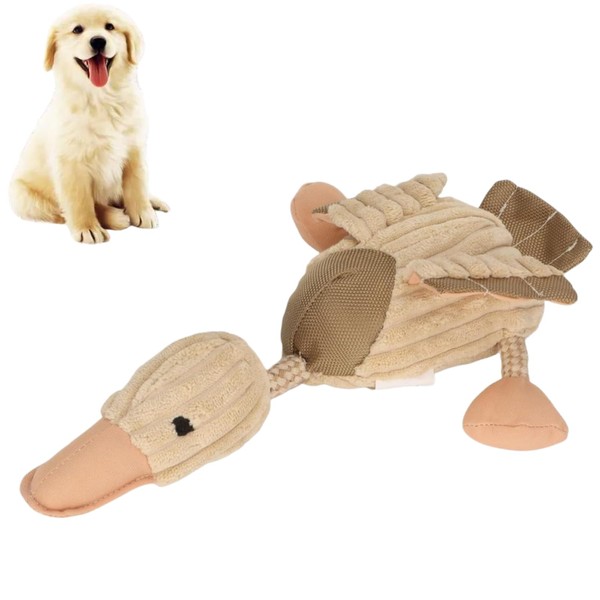 Cyrank Plush Dog Toy, Squeaky Dog Toys Cute Duck Shape