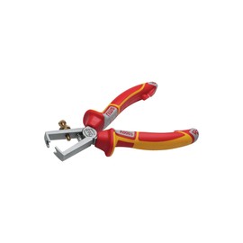 NWS Wire Stripper VDE, 160 mm, for Stripping Conductors, V-shaped Cutting Edge for Wires and Strands, with Adjustment Screw, with Opening Spring, Item No. 145-49-VDE-160