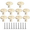 Ainiv Pack of 10 Drawer Handles, Cupboard Knobs, Flower Pattern,