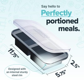 Souper Cubes 2 Cup Silicone Freezer Tray with Lid, Perfect for Storing Lasagna, Leftovers, Sauces, Portioned Meals and More, Silicone Freezer Mold for Meal Prepping - Charcoal - 1-Pack