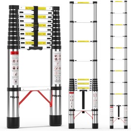 Telescoping Ladder for Home 10.5 FT Extension Foldable Collapsible Compact Escaleras De aluminio para Trabajo Retractable Expandable Ladder,330 lbs Max Capacity Aluminum Ladders for RV,Outdoor Work