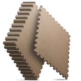 Home Gym Mat, Puzzle Exercise Mat, EVA Interlocking Foam Floor Tiles for Home Workout Equipment and Kids' Play Areas - Blue, 24 in x 24 in x ½ in - (Brown, 12 Pack (48 SQ FT))