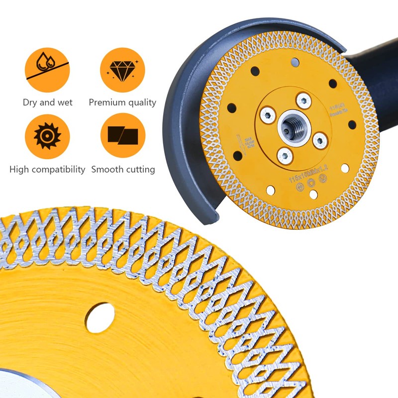 OSECH 4.5" Tile Saw Blade Diamond Cutting Blade with 5/8"-11