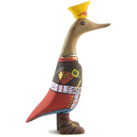 Brave Wings Hand Carved Wooden Bamboo Duck ~ Pirate Duck 22.5cm High ~ Ornament Sculpture Figurine Statue Unique Table Decoration Home Decor ~ 1433