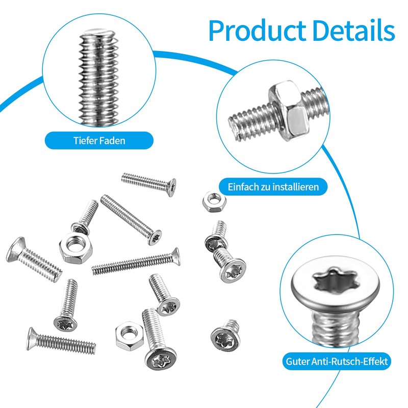 M2 M2.5 M3 Bolts and Nuts Set, 880 Pcs Metric