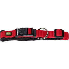 HUNTER Neoprene Vario Plus Dog Collar Nylon with Neoprene Padded 30/1.5 (XS-S), Red/Black