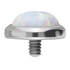 PIERCINGLINE Titanium Dermal Anchor Attachment | Disc + White Synthetic