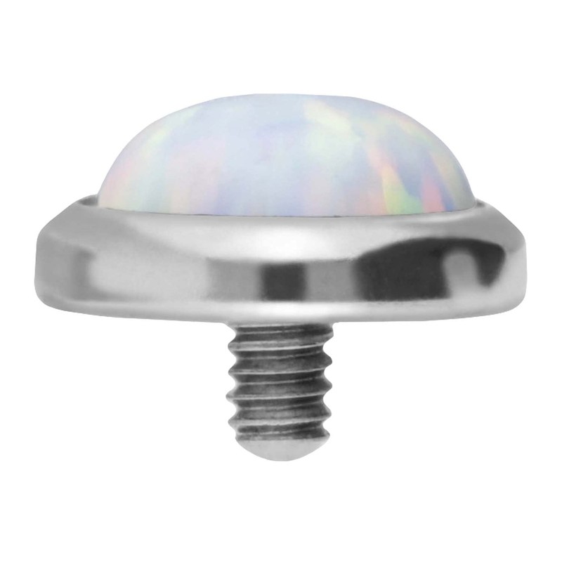 PIERCINGLINE Titanium Dermal Anchor Attachment | Disc + White Synthetic