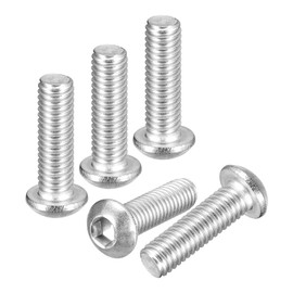 DTGN M6-1x20mmボタンヘッドソケットキャップボルト 40個入り ロードバイク マウンテンバイク 自動車 オートバイに最適 304ステンレススチール 白華処理仕上げ 六角ドライブファスナー