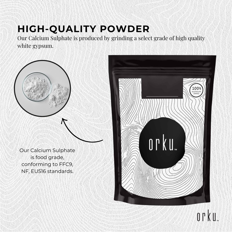 400g Calcium Sulphate Gypsum Powder - Food Grade Hydrous Sulfate