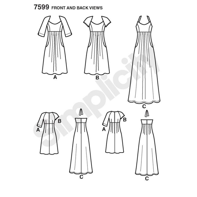 Simplicity Sewing Pattern 7599 AA Ladies Dress Habiller in 3