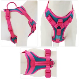 Wolfone No Pull Dog Harness Adjustable Soft Padded Pet Vest with Control Handle Adorable Daily Harness for Dogs（Viridian Green XS）