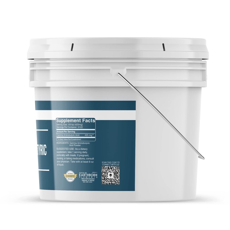 Earthborn Elements Gamma Aminobutyric Acid (GABA) 1 Gallon Bucket, Pure