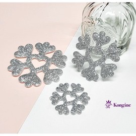 Glitter Silver Snowflake Ultrasonic Decoration (Single-sided) Christmas Tree Decoration Gift Prop Party Supplies / 글리터 실버 눈꽃 눈송이 초음파 장식 (단면) 크리스마스 트리 장식 선물 소품 파티용품