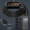 MICTUNING 8FT Trailer Cord with 7-Way Plug Inline Junction Box,