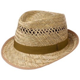 Lipodo Airy Trilby Straw Hat for Men and Women – Made in Italy – Made of 100% Straw – Airy Head Climate – Wide Fabric Grosgrain Ribbon Set – Summer Hat – Beach Hat – Fedora Spring/Summer, natural