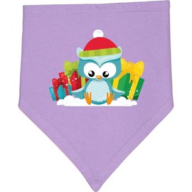 inktastic Christmas Owl, Cute Owl, Blue Owl, Gifts, Xmas Baby Bandana Bib Lavender and Pink 44890
