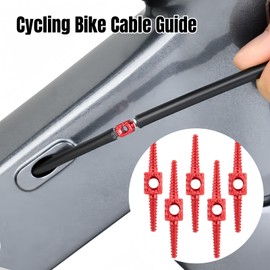 5Pcs Bicycles Cable Tool Bicycles Cable Routing Tool,Internal Cable Routing Tool,Bike Brake Cable Guide,Bicycles Traction Rope for Shifter Cable,Internal Routing Tool Bike,Bike Gear Cable Guide(Red)