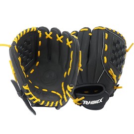 PHINIX Youth All Pigskin Baseball Glove Multiple Styles 11" - 12" (Black, 11.5")