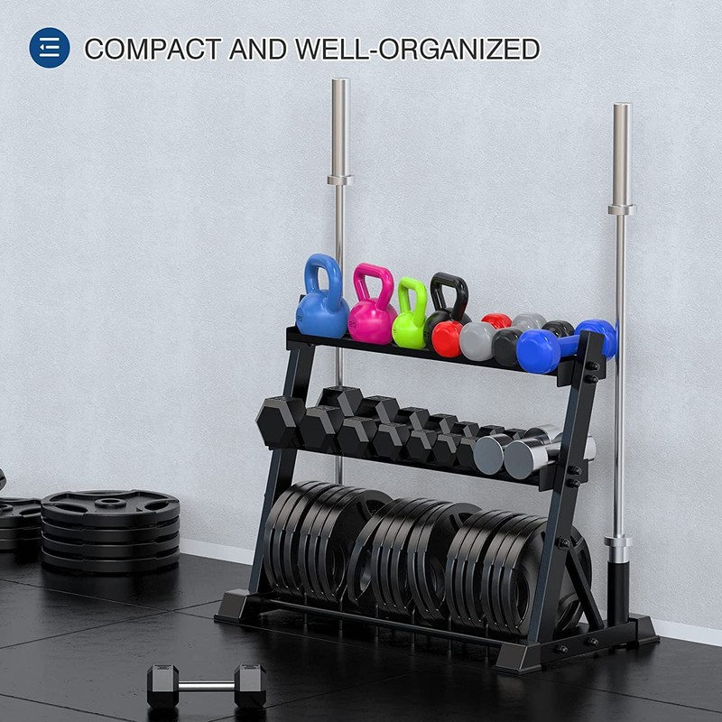 ULTRA FUEGO Dumbbell Rack 3-Tier Weight Plate Rack Storage Stand