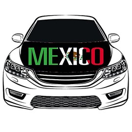 Mexico Oversized Car Hood Cover 3.3X5FT/6X7FT100% Polyester Elastic Fabrics Can be Washed Suitable for large SUV and Pickup Trucks (6X7FT)