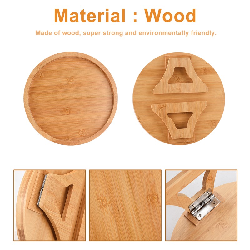 Couch Tray Burlywood Bamboo Folding Sofa Arm Clip Table for