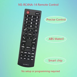 GHUST NS-RC4NA-14 Replacement Remote Control Universal for Insignia TV NS-32D20SNA14 NS-32D310NA15 NS-32D311MX15 NS-32D311NA15 NS-32D312NA15 NS-32D510NA15 NS-32D511NA15 NS-32D512NA15 NS-32E400NA14