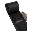 HISDERN Black Ties for Men Solid Black Tie with Pocket