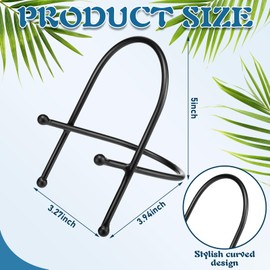 Yaocom 2 Pack Tabletop Easel Metal Curved Display Stand Black Iron Easel for Plate Holder 5" H x 3. 27" W x 4" D for Decorative Plate Book Picture Photo Artistic Work