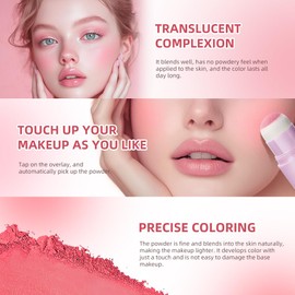 Soft Face Blush Stick, Matte Natural Long Lasting Blush for a Flawless Finish, Creamy Blendable Formula for All Skin Types, Everyday Wear Professional Quality Makeup