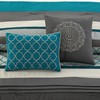 LANCO MODERN LIFESTYLE California King Comforter Set, Grey Teal Bedding