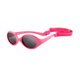 Kiddus Baby Comfort Polarised Sunglasses for Boys and Girls / Age 6 Months and Above / UV400 Sun Filter / Adjustable Elasticated Strap / Flexible, Safe, Comfortable and Impact-Resistant / Case Included - 03 Pink