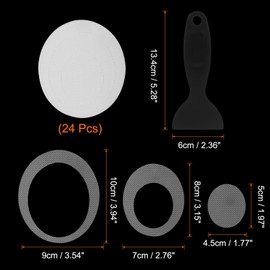 HARFINGTON 24pcs Non Slip Bathtub Stickers Bath Shower Floor 4" Anti-Slip Adhesive Sticker Tape Oval Style Decals with Scraper for Bathroom Kitchen Bathtub Treads Stairs, Transparent