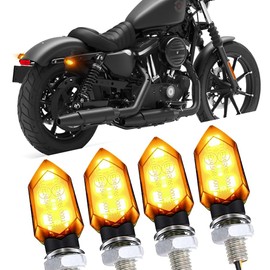 goodfitment - 4 Pieces Motorcycle Indicators Turn Signal Lights 5 LED 12V Motorbike LED Indicator Blinker Amber Lamp Mini Light Motorcycle Front Rear Lights for Motorcycles