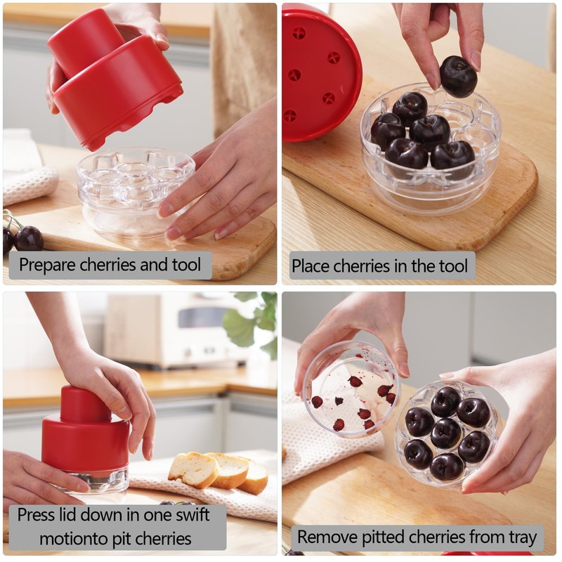 Cherry Pitter, Heavy-Duty Stainless Steel Olive and Cherry Pitters Corer