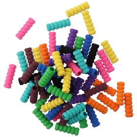 60pcs Mixed Colors Soft Foam Pencil Grips, Random Colorful Paint Drill Pencil Pen Gripper Cushion Holder Sponge for Drawing and Writing