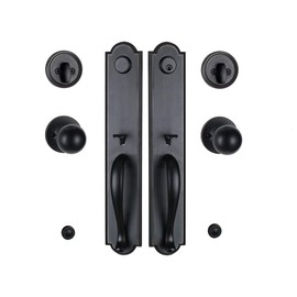 NEWBANG HARDWARE Front Double Out Door Handleset for Exterior Front Door Aged Bronze Finish (Keyed Entry Handle and Dummy Handleset Set),ZSCY-MDHST201810B-knob-SET