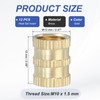 PATIKIL M10 Threaded Inserts, 12 Pcs Female Metric Brass Knurled