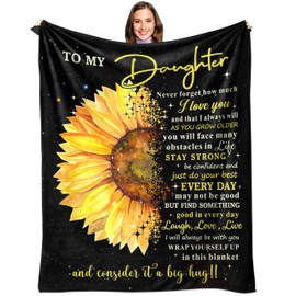 HSEFURNI Mothers Day Daughter Gifts - to My Daughters Blanket 60" x 50" - Daughters Gifts from Mom/Dad for Mother's Day - Daughter Gift for Mother's Day