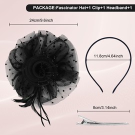 loacuony Fascinator Women's Feathers for Hats and Fascinators, black, Unit size