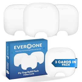EverOne Glue Card Refills for Indoor Fly Trap – 3 Count Sticky Traps for Flies, Gnats, and Fruit Flies – Compatible with Plug-in Bug Catcher for Home Use